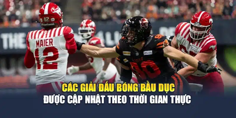 Các giải đấu bóng bầu dục được cập nhật theo thời gian thực 